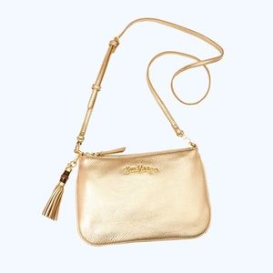Lilly Pulitzer Cruisin Crossbody in gold leather